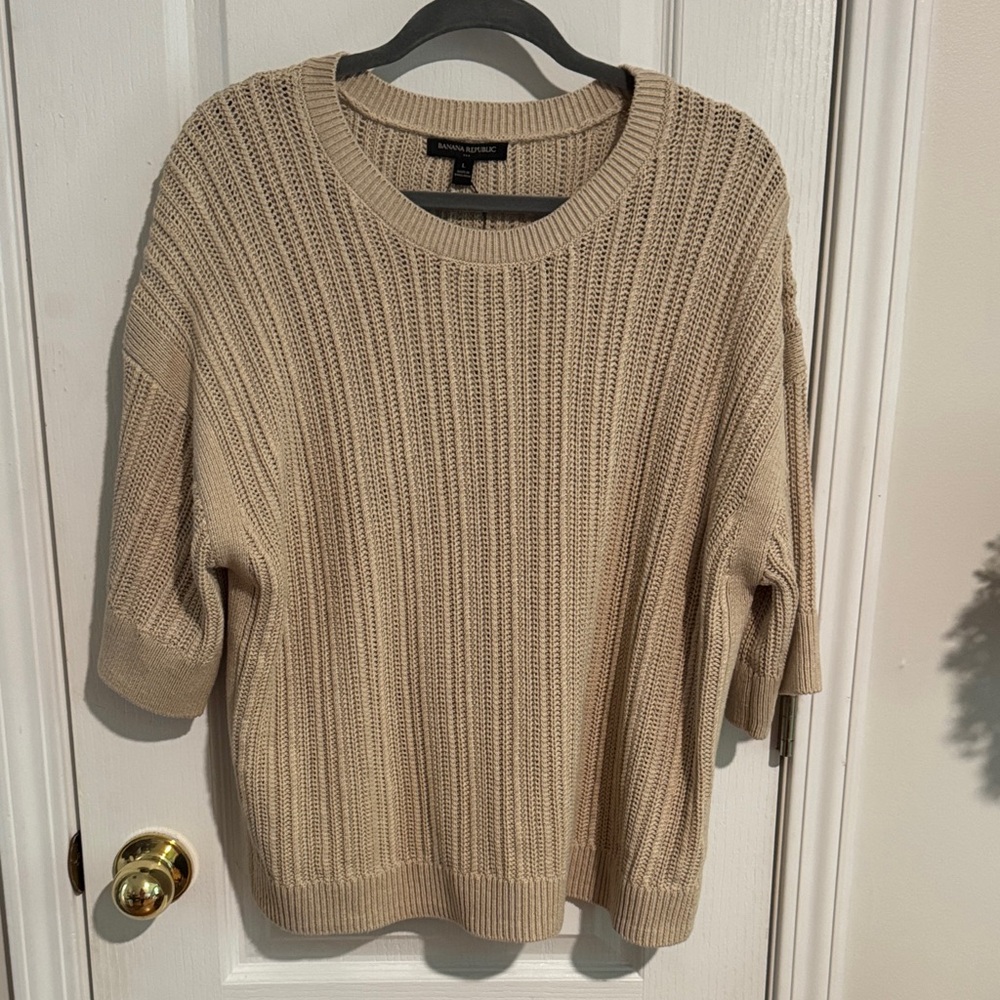 Banana Republic Taupe Crew Neck Sweater
